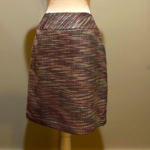 Pink/gray textured pencil skirt